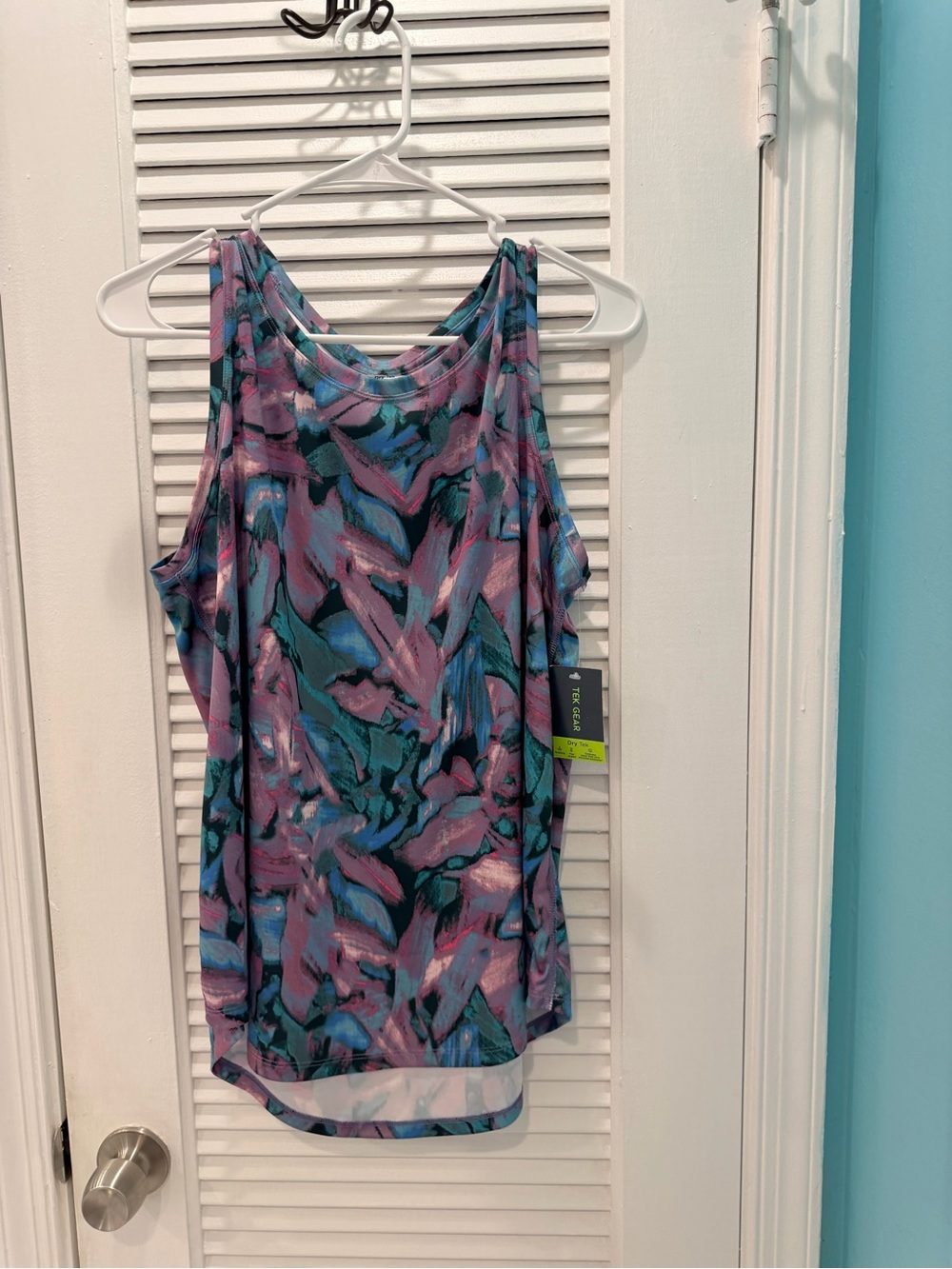 tek gear Abstract Brushstroke Tank in Purple and Teal - Picture 6 of 6